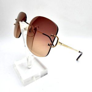 NEW! Luxury Cartier CT0037RS Gold Sunglasses